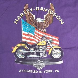 Harley Davidson Mens XL Button Down Purple Open House York PA Assembly Plant 96